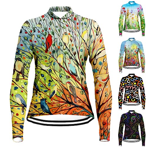 

21Grams Mulheres Camisa para Ciclismo Manga Longa Moto Blusas com 3 bolsos traseiros Ciclismo de Montanha Ciclismo de Estrada Respirável Secagem Rápida Pavio Humido Tiras Refletoras Preto Amarelo