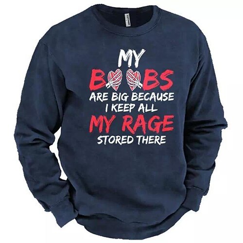 

Men's Sweatshirt Pullover Black Navy Blue Crew Neck Letter Graphic Prints Print Daily Sports Holiday 3D Print Basic Streetwear Designer Spring Fall Clothing Apparel Hoodies Sweatshirts