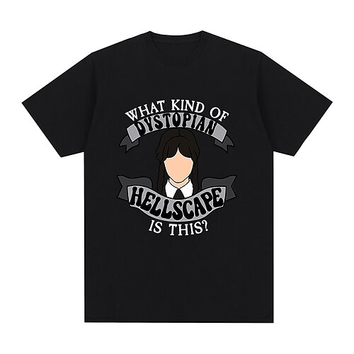 

Onsdag Addams Addams familie onsdag T-skjorte Anime Tegneserie Animé Klassisk Gate stil T-Trøye Til Herre Dame Unisex Voksne Varmstempling 100% Polyester Fritid / hverdag