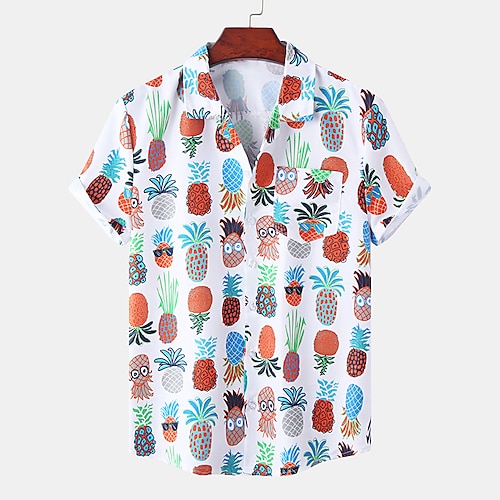 

Homens Camisa Social Camisa havaiana Camisa Gráfica Camiseta Aloha Fruta Colarinho Clássico Branco Impressão 3D Casual Diário Manga Curta Imprimir Roupa Moda Havaiana Designer Casual