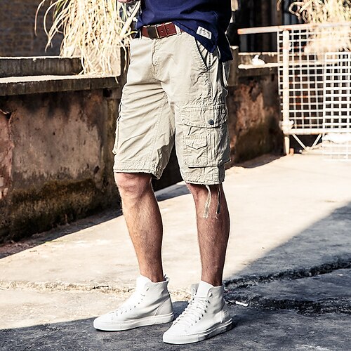 

Homme Short Cargo Short Shorts de Randonnée Cordon de jambe Multi poche Plein Confort Vestimentaire Longueur genou Casual du quotidien Vêtement de rue 100% Coton mode Style classique Noir Jaune