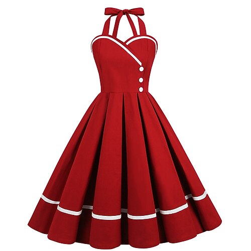 1950s Vintage Audrey Dress Women's Vintage 1950s Audrey Hepburn Style Dress - Halter Cocktail Dress In Red/White Plaid (XL) Halter Neck Polka Dot Dress 1950s Vintage Audrey Dress Women's Vintage 1950s Audrey Hepburn Style Dress - Halter Cocktail Dress In Red/White Plaid (XL) Halter Neck Polka Dot Dress