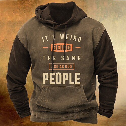 

Men's Pullover Hoodie Sweatshirt Coffee Hooded Color Block Letter Graphic Prints Print Daily Sports 3D Print Basic Streetwear Designer Spring Fall Clothing Apparel Hoodies Sweatshirts