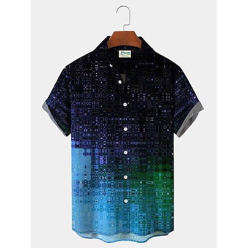 

Gradient Pattern Men's Hawaiian Short Sleeve Shirt