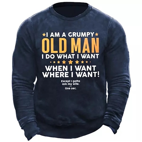

Men's Sweatshirt Pullover Black Navy Blue Crew Neck Letter Graphic Prints Print Daily Sports Holiday 3D Print Basic Streetwear Designer Spring Fall Clothing Apparel Hoodies Sweatshirts