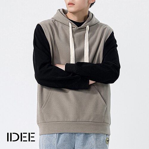 

Men's Hoodie Black Royal Blue Dark Gray Gray Hooded Solid Color Pocket Sports Outdoor Daily Sports Cotton Casual Big and Tall Fall Winter Clothing Apparel Hoodies Sweatshirts