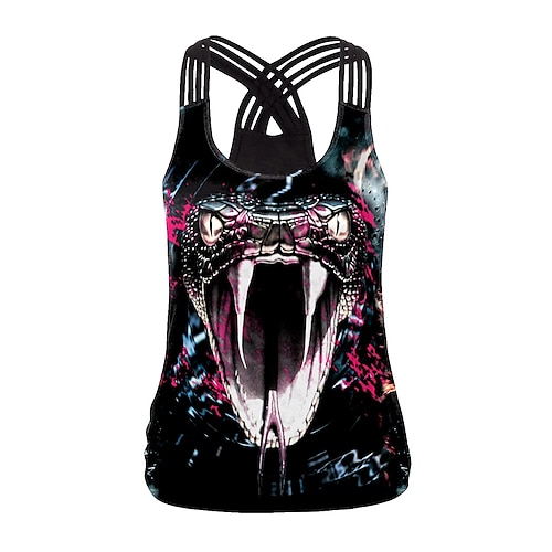

Punk gotisk Skjelett / Kranium سترة T-skjorte Tanktopp Animé Klassisk Gate stil Vest Til Dame Voksne 3D-utskrift 100% Polyester