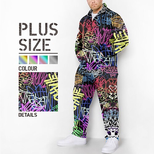 

Per uomo Plus Size Felpa con cappuccio Grande e alto Pop art Con cappuccio Manica lunga Primavera & Autunno Di tendenza Originale Informale Giornaliero Sport Top
