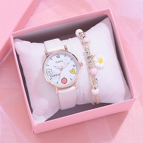 

niños Mujer Relojes de cuarzo Lujo Reloj Casual Reloj de Muñeca con joyas IMPERMEABLE Cuero Sintético Reloj