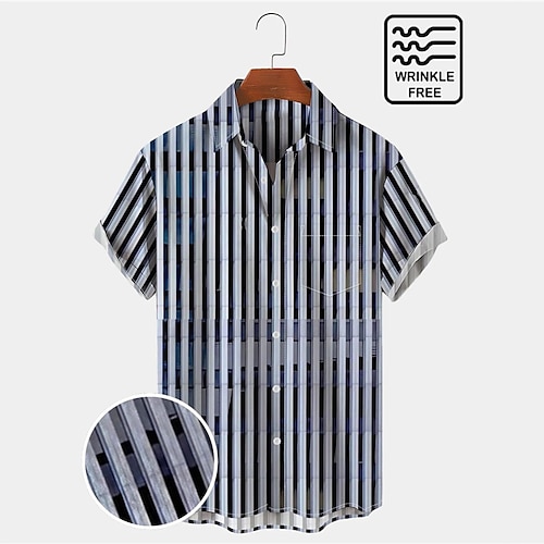 

Men'sShirtSummerHawaiianShirt Animal Shark StripedGraphicPrintsTurndownOutdoorStreetShortSleevesButton-DownPrintClothingApparelTropicalFashionDesignerHawaiian