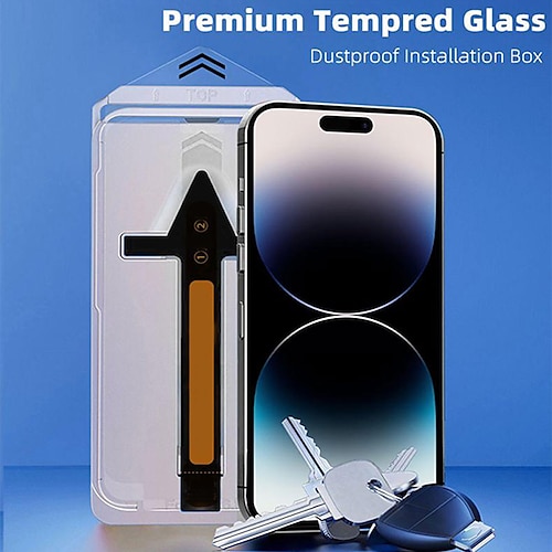 

[1 Pack] Phone Screen Protector For Apple iPhone 14 Pro Max iPhone 13 Mini iPhone 12 Tempered Glass One Click Installation 9H Hardness Anti Bubbles Anti-Fingerprint High Definition Phone Accessory