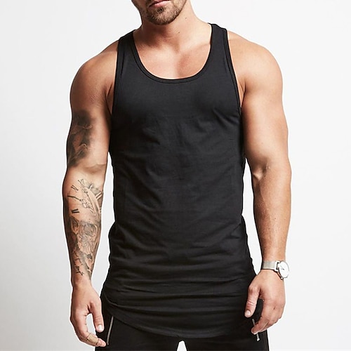 

Herren Tank Top Shirt Unterhemden Ärmelloses Hemd Glatt U-Ausschnitt Sport Innen Ärmellos Bekleidung Brautkleider schlicht Komfort