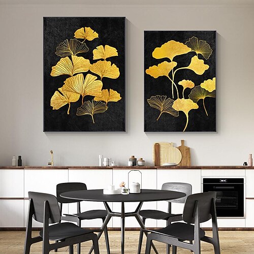 

Nova pintura em tela de folha de ginkgo estilo chinês para sala de estar quarto fotos impressão natureza morta arte da parede decoração de casa pôsteres sem moldura