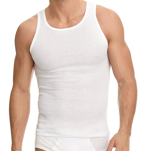 

Men's Tank Top Vest Top Undershirt Sleeveless Shirt Wifebeater Shirt Plain U Neck Sports & Outdoor Sport Sleeveless Clothing Apparel Fashion Streetwear