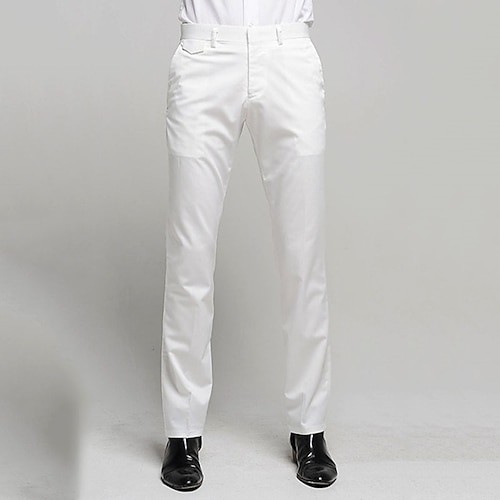 

Per uomo pantaloni della tuta Pantaloni Tasche Gamba dritta Tinta unita Comfort Matrimonio Ufficio Attività commerciale Streetwear Informale Nero Bianco Media elasticità