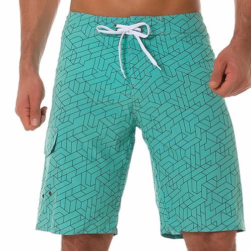 

Herre Surfeshorts Badeshorts Sommershorts Strandshorts Lomme Snorer Grafiske trykk Komfort Hurtigtørkende utendørs Daglig Ut på byen Mote Gatemote Blå Grønn