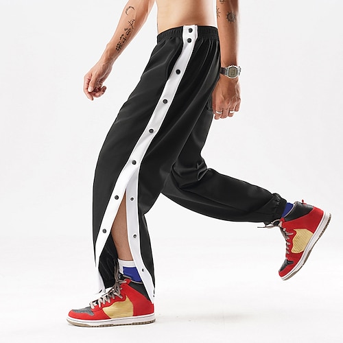 Men's Tear Away Basketball Pants Sweatpants High Split Snap Button Casual  Post-Surgery with Pockets 2024 - $20.99