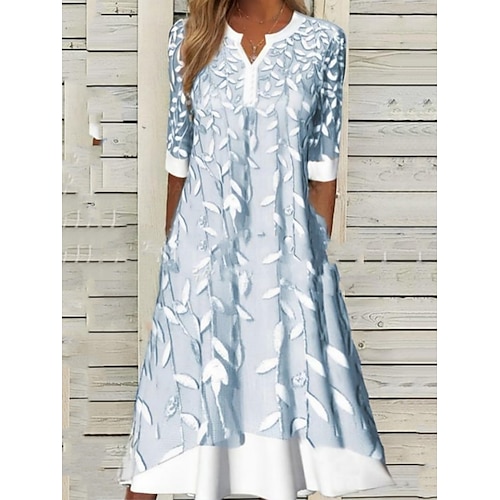 

Robe mi-longue Femme Robe casual Demi Manches Eté Printemps - Mode Moderne Imprimer Graphic Col V Ample 2023 S M L XL 2XL 3XL