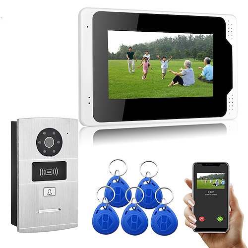 

7 Inch Touch Screen Tuya Video Doorbell Wired Outdoor with RFID Unlock Waterproof IP65 Intercom Smart Home Door Phone 1080P Camera