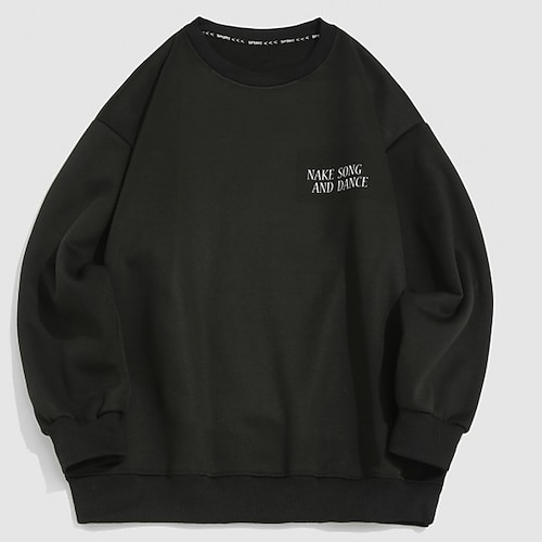 

Men's Sweatshirt Black White Crew Neck Tribal Print Holiday Going out Streetwear Casual Winter Spring Fall Clothing Apparel Hoodies Sweatshirts
