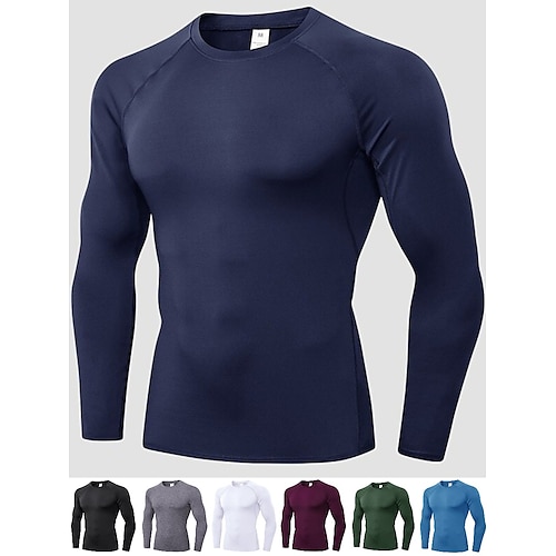 

Men's Compression Shirt Running Shirt Classic Long Sleeve Compression Clothing Athletic Winter Spandex Breathable Quick Dry Moisture Wicking Fitness Gym Workout Running Sportswear Activewear Solid