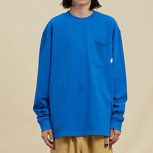 

Men's T shirt Tee Tee Oversized Shirt Plain Solid Colored Crew Neck Street Sports Long Sleeve Clothing Apparel Cotton Fashion Casual Oversized Comfortable