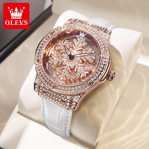 

olevs oli marca orologi da donna elegante fiocco di neve oroscopo orologio al quarzo lusso leggero pieno di stelle temperamento orologi da donna