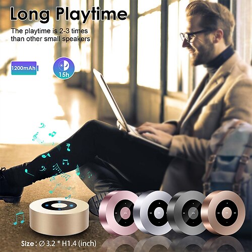 

Smart Touch Wireless Speaker XLeader SoundAngel A8 (3rd Gen) 5W Bass Small Speaker with Portable Waterproof Case 15h Playtime Support Mic TF card Aux for Tablet Laptop Office Beach Camping Xmas Gift