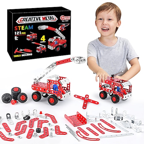 

Jouets de construction pour garçons de 8 à 12 ans ensemble de montage camions de pompiers série modèle kitjouets d'assemblage pour enfantsconstruction en métal jouets éducatifs ensemble cadeaux pour