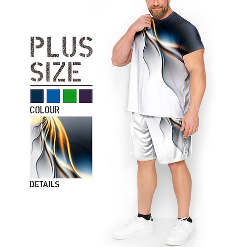 

Per uomo Plus Size T-shirt Grande e alto Pop art Girocollo Manica corta Primavera estate Di tendenza Originale Comodo Esterno Informale Top