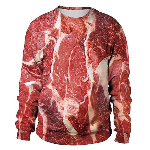 

Inspired by Funny Raw Meat Sweatshirt Anime Front Pocket Graphic Hoodie For Men's Women's Unisex Adults' 3D Print 100% Polyester