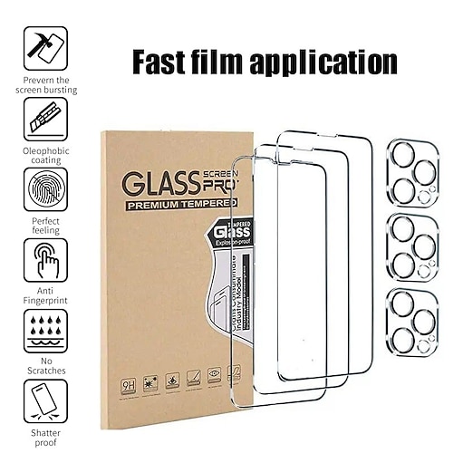 

33Pack Phone Screen Protector Camera Lens Protector For Apple iPhone 14 Pro Max Plus 13 12 11 Mini X XR XS 8 7 Tempered Glass High Definition Phone Accessory