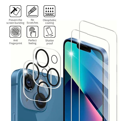 

[Pack 22] Téléphoner Protection Écran Protecteur D'objectif D'appareil Photo Pour Apple iPhone 14 Pro Max Plus 13 12 11 Mini X XR XS 8 7 Verre Trempé Anti-Traces de Doigts Haute Définition (HD