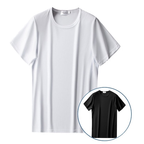 

Icy Soft Comfy Short-Sleeved T-Shirt Men's Quick-Drying Tee Summer Cooling Material M-XXXXL Big Sizing Loose Tops