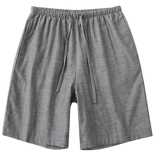 

Herren Shorts Kurze Hosen Strandshorts Kurze Hosen Lässige Shorts Kordelzug Elastische Taille Glatt Komfort Atmungsaktiv Outdoor Festtage Ausgehen 100% Baumwolle Basic Stilvoll Dunkelgray