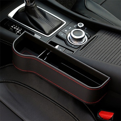 Car Seat Gap Filler Organiser,Car Organizer Front Seat Gap Filler with Cup  Holder PU Leather Car Console Side Pocket with Usb Charging Hole for