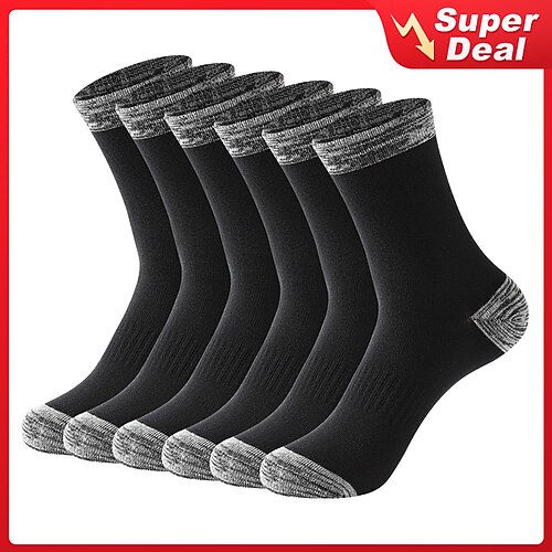 

Men's 5 Pairs Socks Crew Socks Hiking Socks Casual Socks Fashion Comfort Cotton Solid Colored Casual Daily Sports Medium Spring, Fall, Winter, Summer Black White