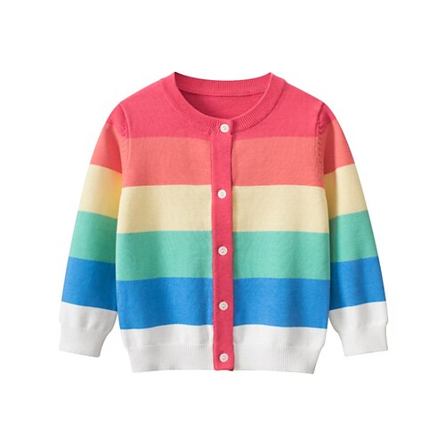 

Bambino Da ragazza Cardigan Frutta Scuola Manica lunga Girocollo Attivo 3-7 anni Autunno Multicolore