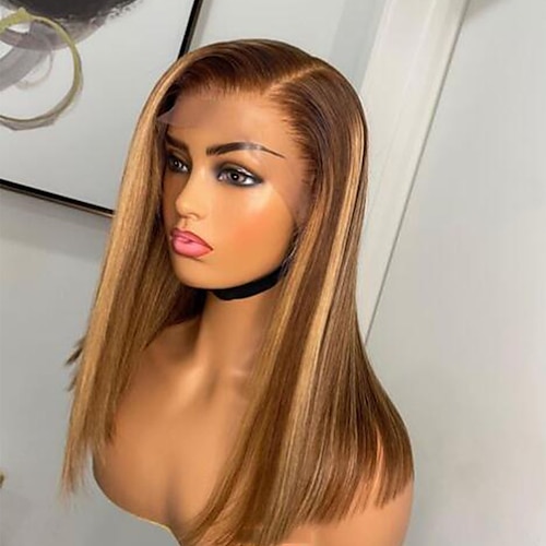 

kort menneskehår blonde front paryk brasiliansk jomfruhår bob blonde front menneskehår parykker til sorte kvinder