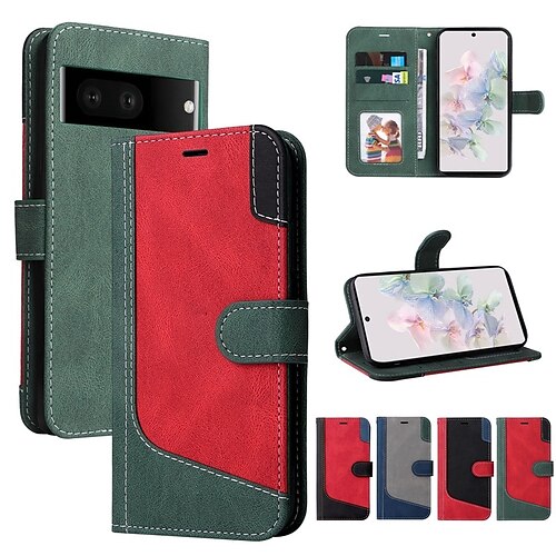 

telefono Custodia Per Google Porta carte di credito Pixel 7 Pro Pixel 6 con cinturino da polso Slot per porta carte Flip magnetico Geometrica TPU pelle sintetica