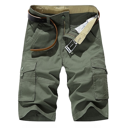 

Per uomo Pantaloncini modello cargo Pantaloncini Multi tasca Gamba dritta Tinta unita Comfort Indossabile Lunghezza del ginocchio Esterno Giornaliero 100% cotone Sportivo Moda Verde Cachi