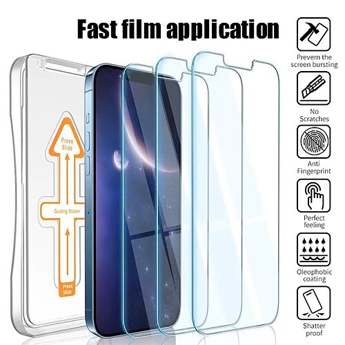 

3 Packs Screen Protector With Installation Tray, 9H Tempered Glass Scratch-Resistant Screen Protector For IPhone 14,iPhone 14 Plus,iPhone 13 Pro,iPhone 13 Pro Max