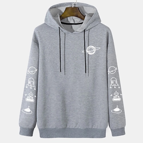 

Homme Sweat à capuche Noir Gris Capuche Bande dessinée Imprimés Photos Sport Loisir du quotidien Des sports Estampage à chaud basique Vêtement de rue Casual Printemps Automne Vêtement Tenue Pulls