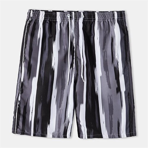 

Herre Surf shorts Badeshorts Sommer shorts Strandshorts Snørelukning Elastisk Talje 3D-udskrivning Grafisk Stribe Åndbart Blød Korte Afslappet Daglig Ferie Hawaiiansk Sort Mikroelastisk