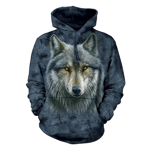 

Hombre Sudadera Con Capucha Azul Piscina Marrón Azul claro Con Capucha Animal Lobo Estampados Estampado Diario Deportes Impresión 3D Básico Ropa de calle Design Primavera Otoño Ropa Sudaderas con