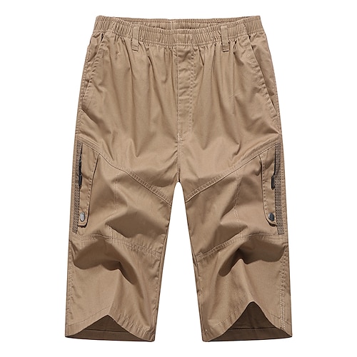 

Per uomo Pantaloncini modello cargo Pantaloncini casual Pantaloni modello Capri Vita elastica Tasca con cerniera Liscio Comfort Traspirante Polpaccio Informale Giornaliero Per eventi Essenziale