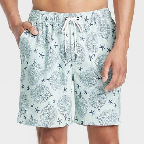 

Homens Bermuda de Surf Shorts de Natação Calção Justo de Natação Shorts de verão Shorts de praia Bolsos Com Cordão Cintura elástica Gráfico Conforto Curto Casual Feriado Praia Havaiana à moda Bege