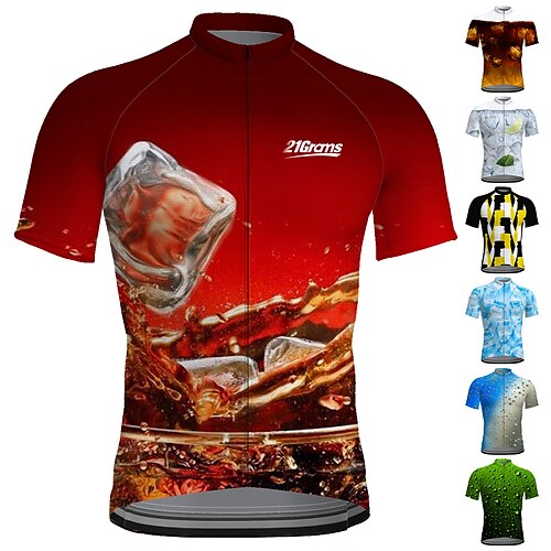 

21Grams Per uomo Maglia da ciclismo Manica corta Bicicletta Superiore con 3 tasche posteriori Ciclismo da montagna Cicismo su strada Traspirante Traspirazione umidità Asciugatura rapida Strisce