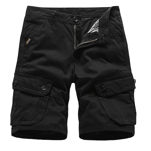 

Per uomo Pantaloncini modello cargo Pantaloncini Multi tasca Gamba dritta Tinta unita Comfort Indossabile Lunghezza del ginocchio Esterno Giornaliero 100% cotone Sportivo Moda Nero Verde militare