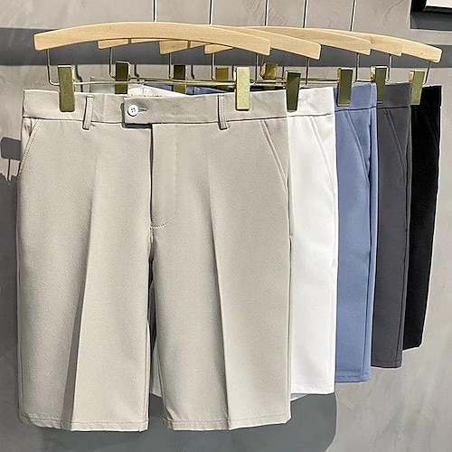 

Herren Shorts Kurze Hosen Chino Bermuda Shorts Bermudas Arbeitsshorts Glatt Komfort Knielänge Outdoor Täglich Ausgehen 100% Baumwolle Modisch Strassenmode Schwarz Weiß